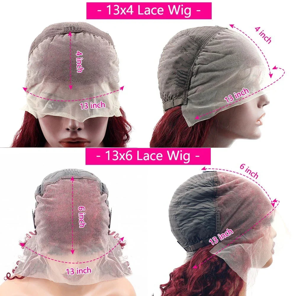 Burgundy HD Lace Straight Hair Wig