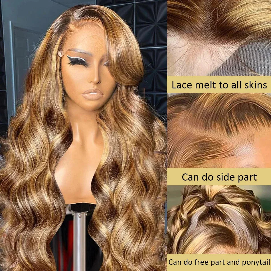 Highlight Honey Blonde Body Wave Wig