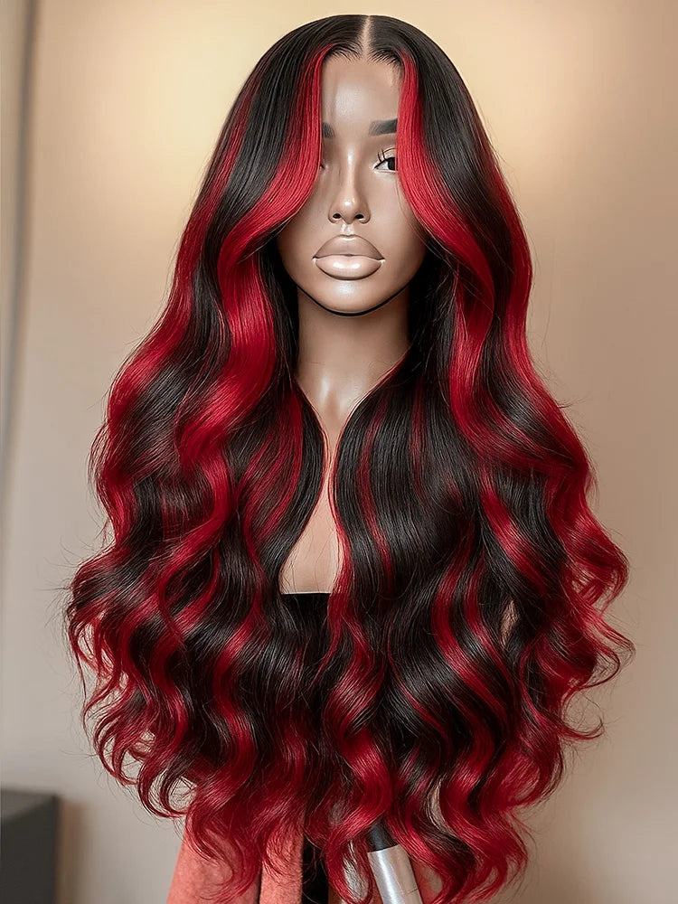 Burgundy Highlight Lace Front Wig