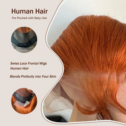 Ginger Orange 13x6 Lace Front Wigs