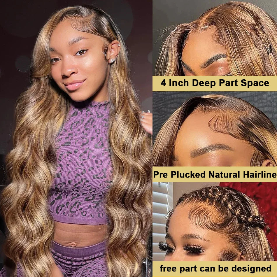 Highlight Honey Blonde Body Wave Wig