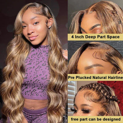 Highlight Honey Blonde Body Wave Wig