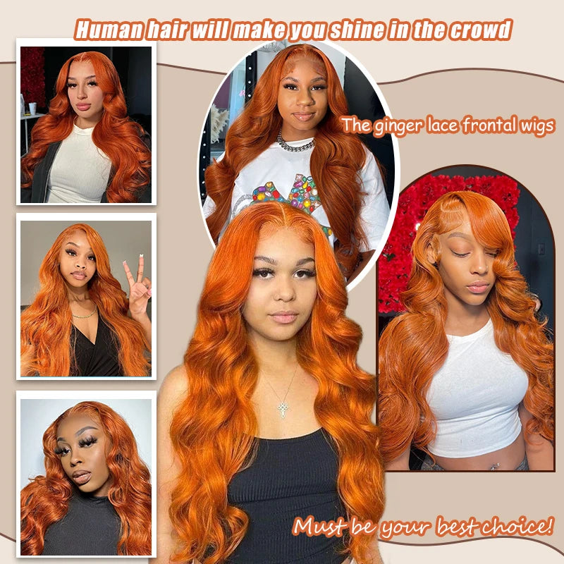 Ginger Orange 13x6 Lace Front Wigs