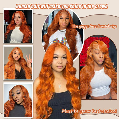 Ginger Orange 13x6 Lace Front Wigs