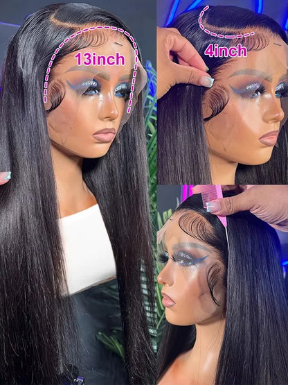 Transparent Bone Straight Lace Front Wigs
