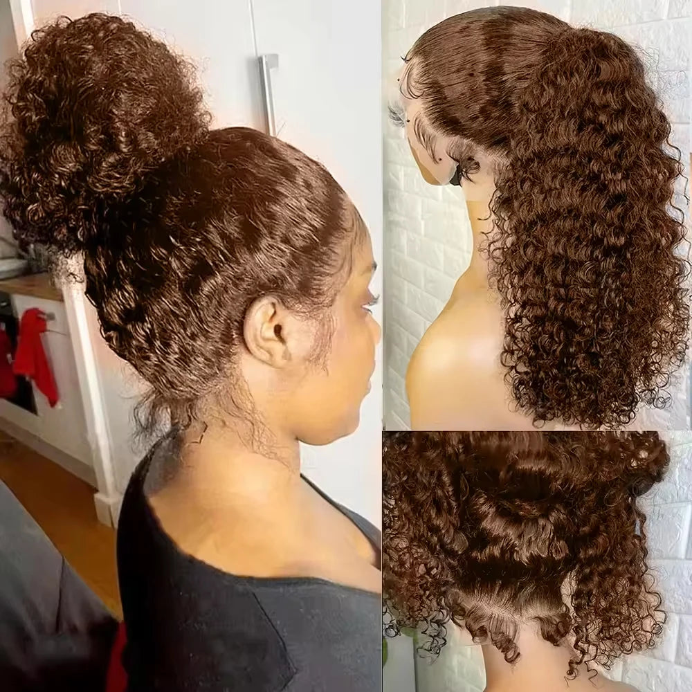 Chocolate Brown Kinky Curly Hair Wig