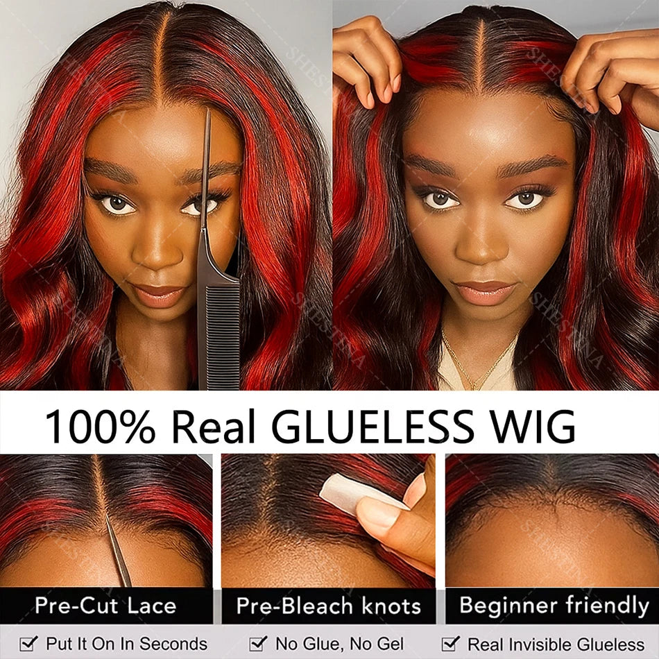 Burgundy Highlight Lace Front Wig