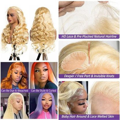 Honey Blonde HD Transparent Wig