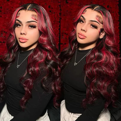 Burgundy Highlight Lace Front Wig